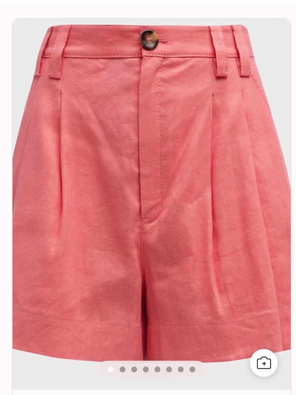 A.L.C. High-Waist Pleated Shorts in Pink